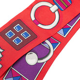 エルメス ツイリー CARRE EN BOUCLES カレ アン ブックル スカーフ レッド シルバー マルチカラー シルク レディース HERMES 【中古】